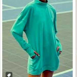 FP Movement by Free People Teal High-Neck Oversized Sweatshirt